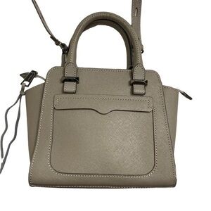 Rebecca minkoff gray taupe saffiano leather